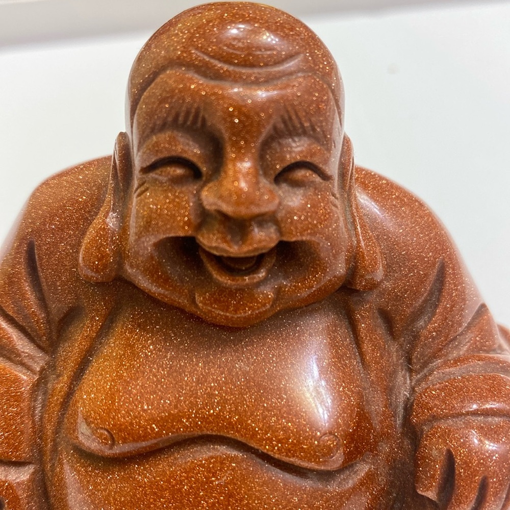 Beautiful Vintage Chinese Carved
Sunstone Sun Stone Happy Buddha